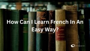 Engaging visual representation illustrating the ease of learning French, featuring cheerful language learners, user-friendly apps, and interactive study materials