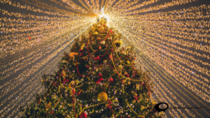 'A Very Nordic Christmas' with Scandinavian decorations, candles, cozy settings, and traditional Nordic elements.