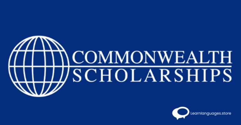 "Commonwealth Scholarship logo with UK flag - Study in the UK with Commonwealth Scholarship"