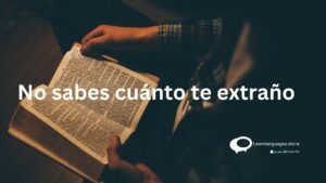No sabes cuanto te extrano