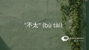 Chinese grammar explanation of using '不太' (bù tài) to express 'not very'.