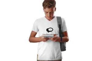 transparent-v-neck-tee-mockup-of-a-young-student-checking-his-tablet-41469-r-el2